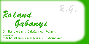 roland gabanyi business card